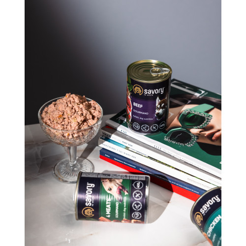 Корм влажный Savory Dog Gourmand Beef паштет для взрослых собак всех пород с говядиной 400 г Киев - изображение 5