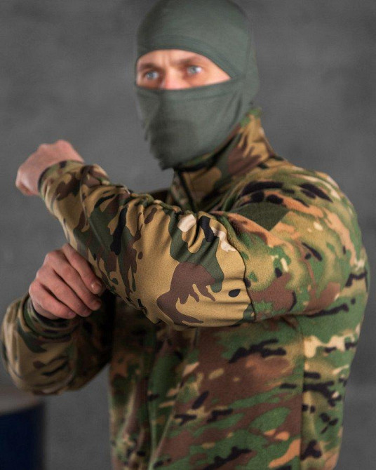 Тактическая флисовка мультикам мужская на змейке с карманами Одесса - изображение 8