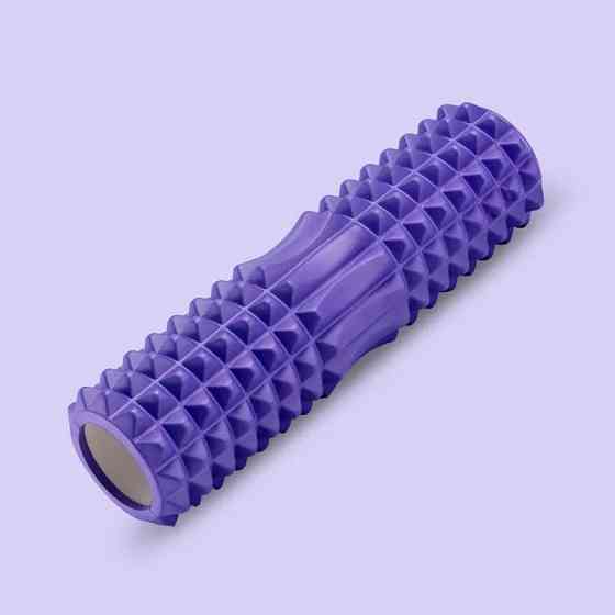 Ролик массажный для йоги и фитнеса,валик гимнастический, фиолетовый 45 х 12,5 см Каменец-Подольский