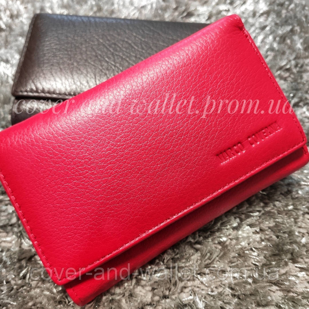 Червоний жіночий гаманець середнього розміру на магнітах Marco Coverna MC 1418 Київ - фото 2