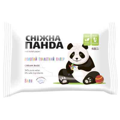 Туалетная бумага Сніжна Панда Baby Влажный 48 шт. (4820183972668) Винница