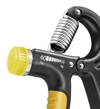 Еспандер кистьовий PowerPlay PP-4323 з регульованим навантаженням 10-40 кг. Strength Grip Чорно-жовтий Луцк