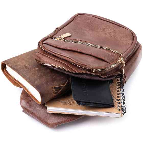 Модна жіноча сумка з однією лямкою через плече з екошкіри Коричневий (Vintage) Київ