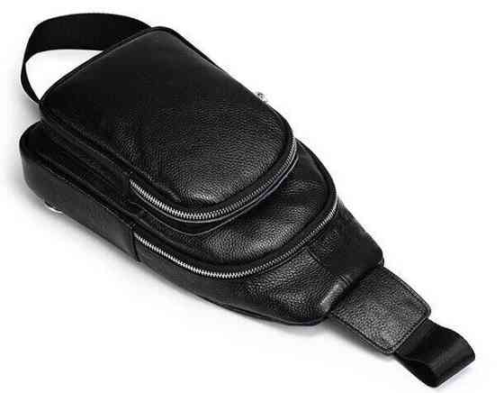 Сумка из зернистой кожи через плечо 20242 Vintage Черная Киев