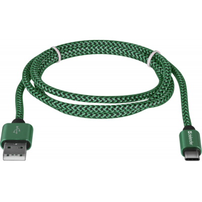 Дата кабель USB 2.0 AM to Type-C 1.0m USB09-03T PRO green Defender (87816) Винница - изображение 2