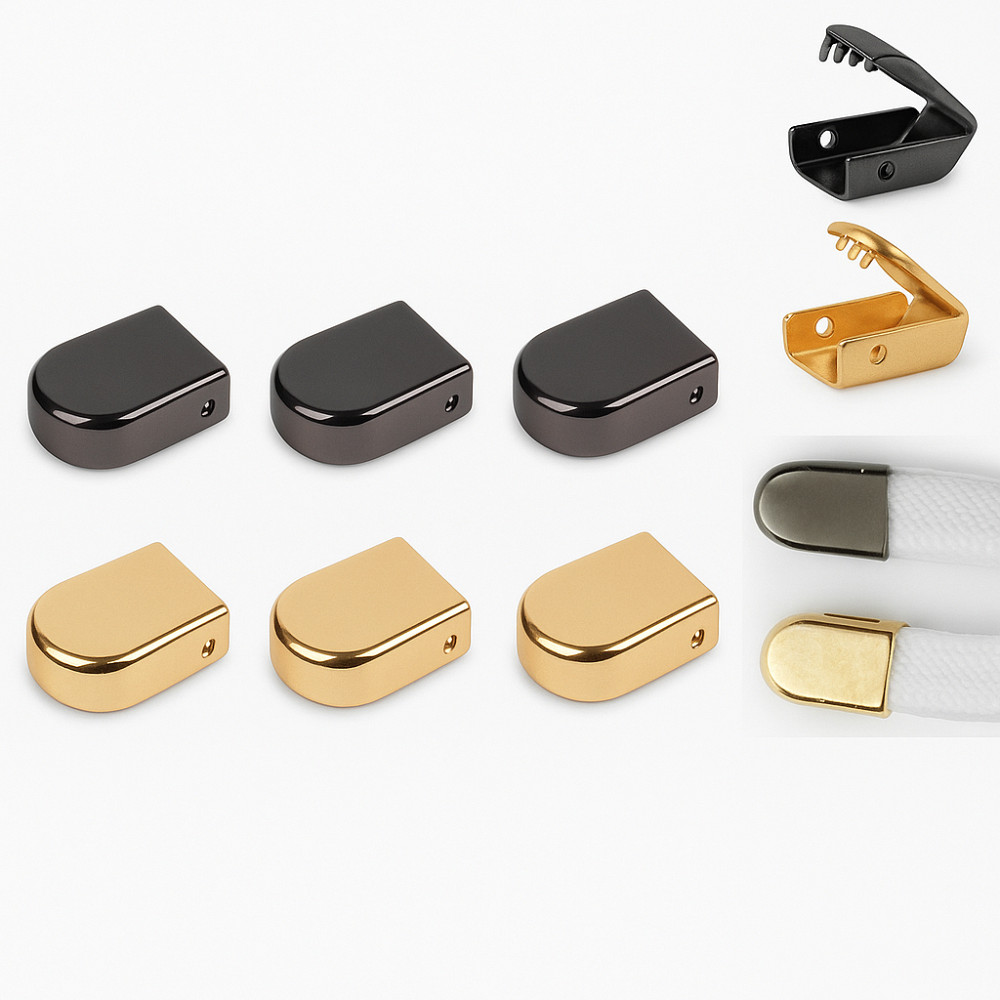 Металеві накінечники для шнурків з фіксацією 4шт золотаві (для кросівок, худі, спортивного одягу) Миколаїв - фото 3