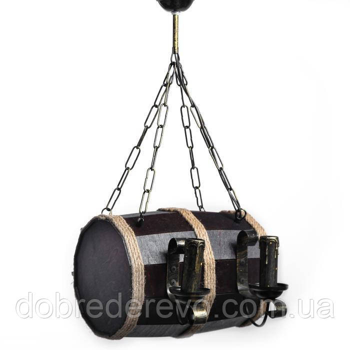 Люстра дерев'яна Бочечка 4 см, ексклюзивна, Світильник у формі бочонка Вижниця - фото 1