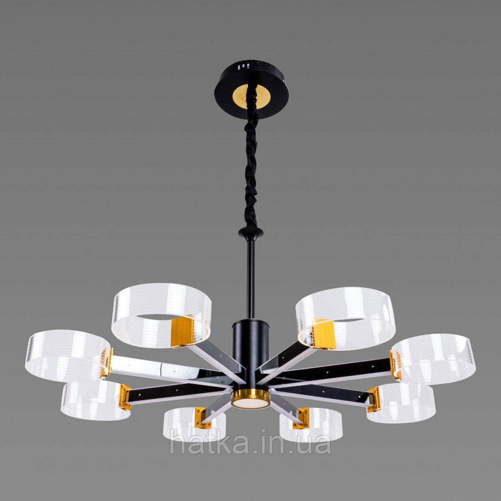 Світлодіодна акрилова люстра Sirius N 3705-8 BLACK+GD Київ - фото 2