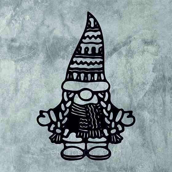 Декоративное настенное Панно «Гном», Декор на стену 70*46 см, Чёрный Киев