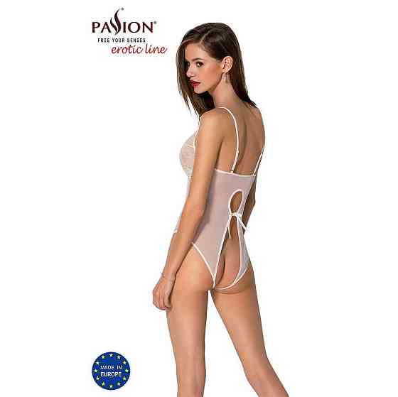 Боді з ажурним декором та відкритим кроком Passion URSULA BODY XXL/XXXL, white Sex Aura Київ