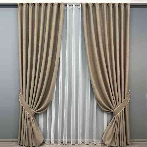 Комплект готових штор VR-Textil TWEED_V № 1912ш Капучино 200х290 см 2 шт (32-331) Київ