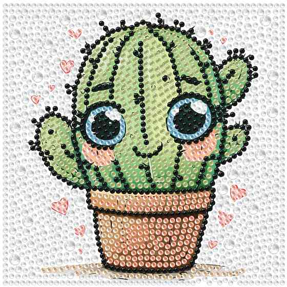 Алмазна мозаїка "Кактус" DM5002 з мольбертом 15х15 см Вінниця