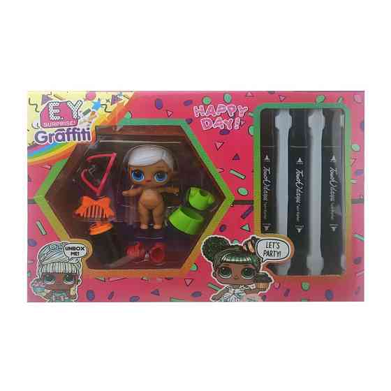 Дитяча лялька "LQL" EY2413 з маркерами  Блондинка в зеленому платті Вінниця