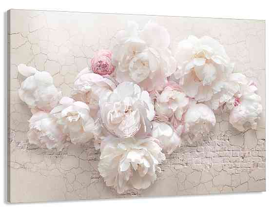 Картина холст у вітальню / спальню  Білі півонії      MLP_42  ( 60х30см ) Київ