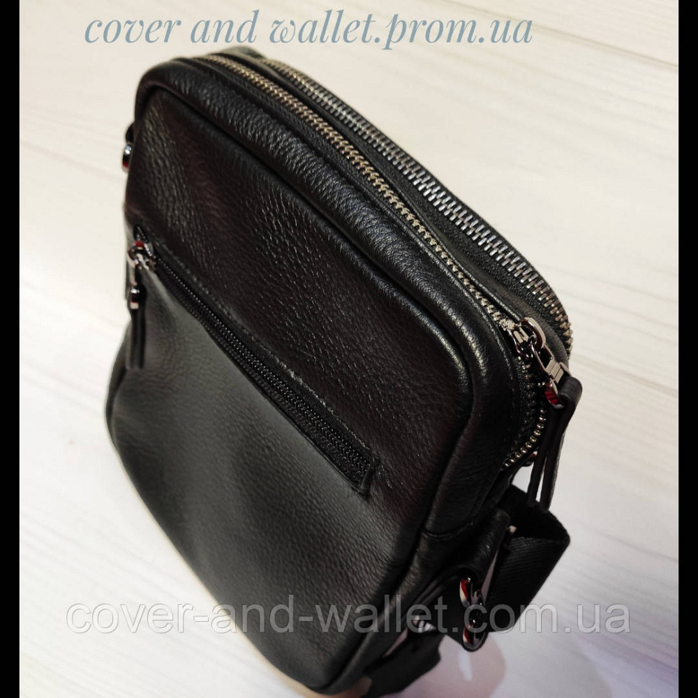 Мужская кожаная сумка на две молнии с клапаном на магнитах Marco Coverna 1538-40L Киев - изображение 11