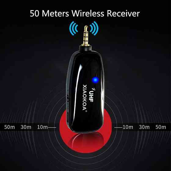 Беспроводной петличный микрофон XIAOKOA N81-UNF UHF, до 50 м, 48 кГц, 5–6 ч, для смартфона и камеры Киев