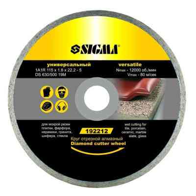Круг отрезной Sigma алмазный универсальный 230x2.4x22.2мм, 6600об/мин (1922171) Винница