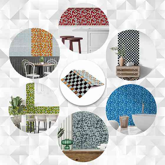 Декоративна скляна мозаїка сірого й оранжевого кольору Київ