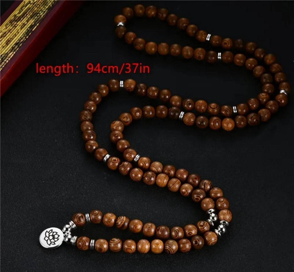 Сандаловые четки 108 бусин Mala Beads с подвеской «Дерево жизни» – браслет для йоги и медитации Киев - изображение 2