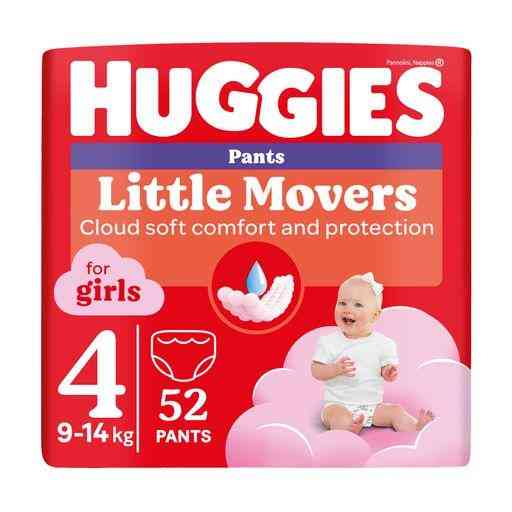 Підгузки-трусики для дівчаток Huggies Little Movers Pants 4 (9-14 кг)52шт Київ