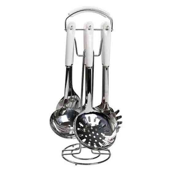 Кухонний набір аксесуарів на підставці, 7 предметів, білий Київ