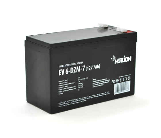 Тяговая аккумуляторная батарея Merlion EV 6-DZM-7, 12V 7Ah F2 (151*65*93), 2.1 kg Q10 Полтава