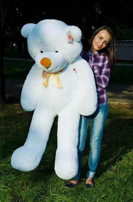 Плюшевий ведмедик М'яка іграшка Рафаель 160 см Білий Тернопіль - фото 1