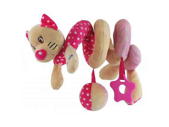 Спираль розовый плюшевая STK-17519C Котик (33260, pink) ТМ BABY MIX Киев