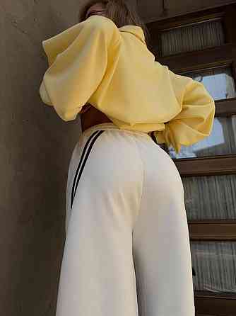 Женские спортивные штаны с лампасами двунитка Молочный, 46/48 Одесса