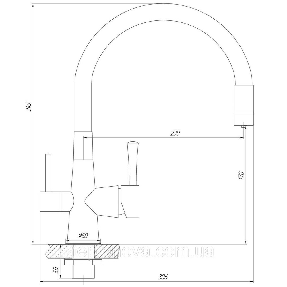 Смеситель для кухни под осмос Globus Lux LAZER GLLR-0903-8-STSTEEL Черновцы - изображение 7