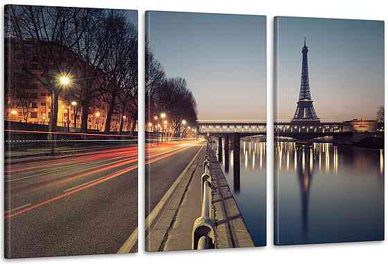 Модульная картина Ночной Париж Аrt-104_3А 100x150 см Киев