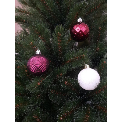 Елочная игрушка Chomik пластикові кульки компл. 16 шт, 6см, бордо (5900779853140_3) Винница - изображение 8