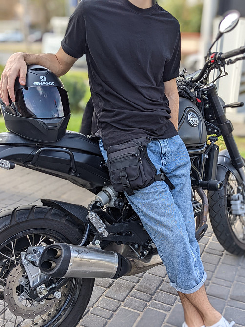 Сумка на стегно, стегнова сума чорна мотосумка байксумка Одеса - фото 6