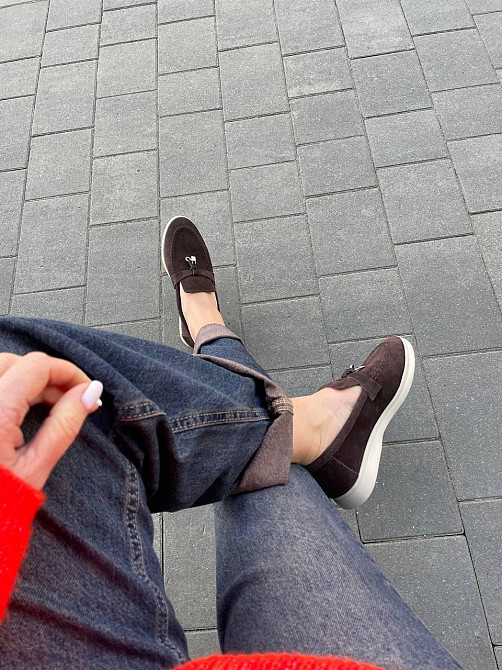 ALLSY Лоферы женские ALLSY коричневые натуральная замша плоская подошва размер 36-40 (340-3041- Коломыя - изображение 6