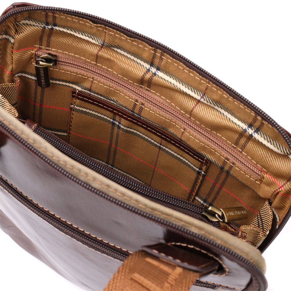 Чоловіча сумка через плече з гладкої натуральної шкіри Tony Perotti 20854_1 (9137-20 moro) Коричневий Київ - фото 5