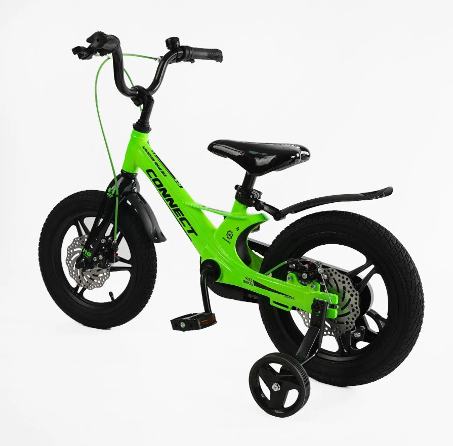 Велосипед Corso Connect двоколісний 14 дюймів з додатковими колесами Салатовий (MG-14155) Чернігів - фото 3