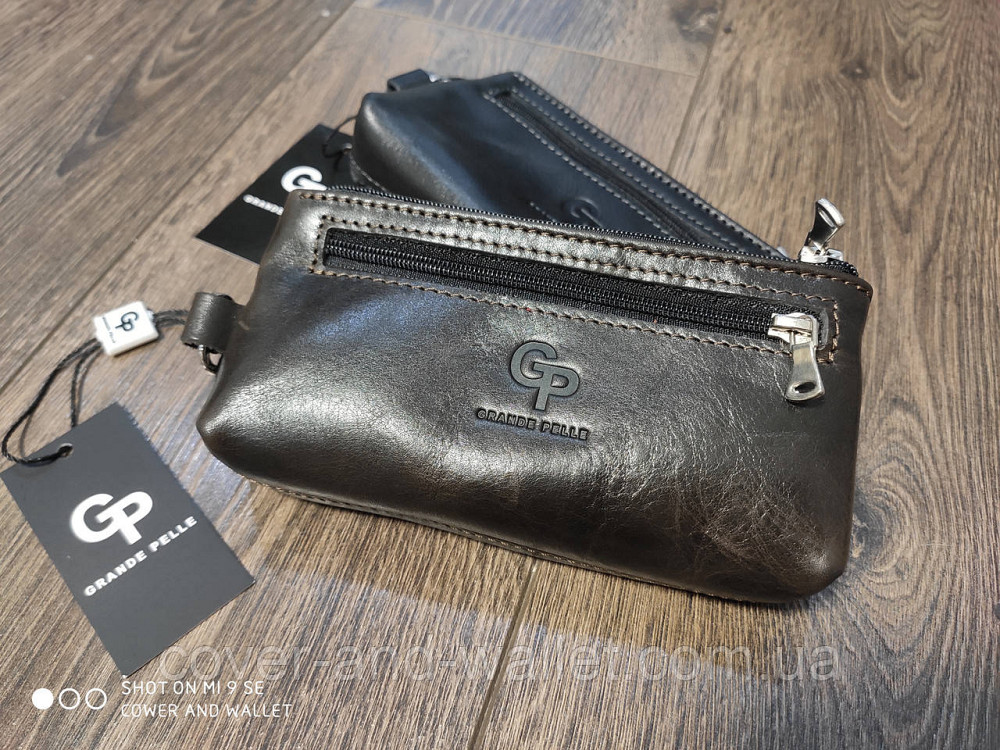 Стильна шкіряна ключниця ручної роботи Grande Pelle Borsetta (коричнева) Київ - фото 7