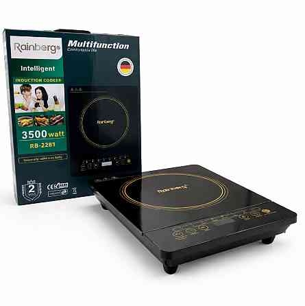 Індукційна плита з автоматичним відключенням Rainberg, Стильна електроплита, Плита на стіл електрична QB-81 Івано-Франківськ