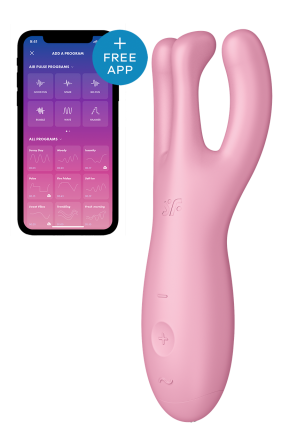 Гибкий смарт вибратор Satisfyer Threesome 4 Connect App розовый Sex Aura Киев
