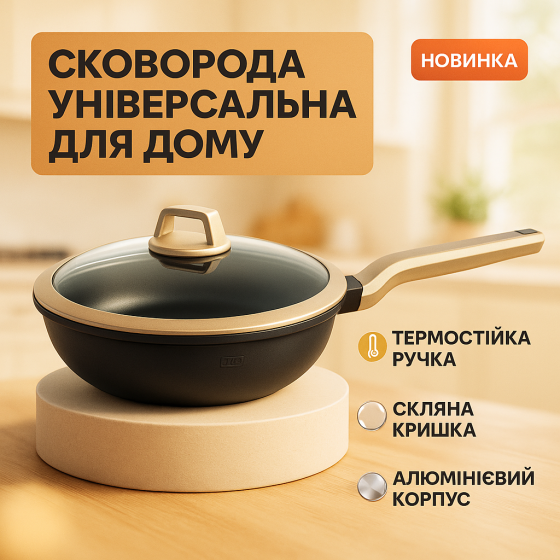 Сковорода гриль удобная, Сковорода на долго, Сковорода с алюминиевым корпусом с толстым дном AI-74 Львов