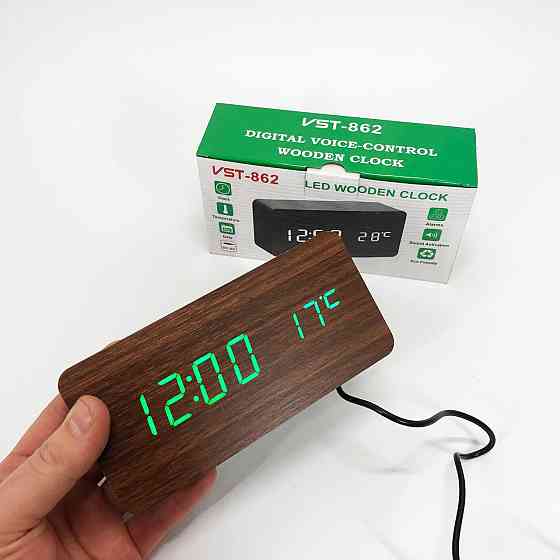 Оригинальные настольные часы VST-862-4, Черные настольные зеркальные часы, Часы DN-348 электронные настольные Киев