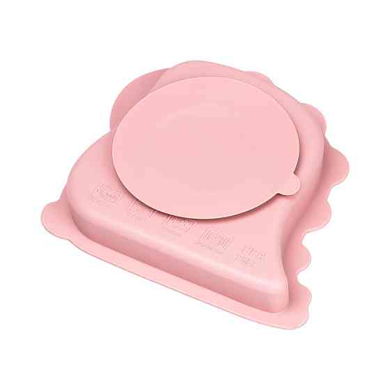 Дитячий набір силіконового посуду 3 предмети Рожевий HP34545P Коломия