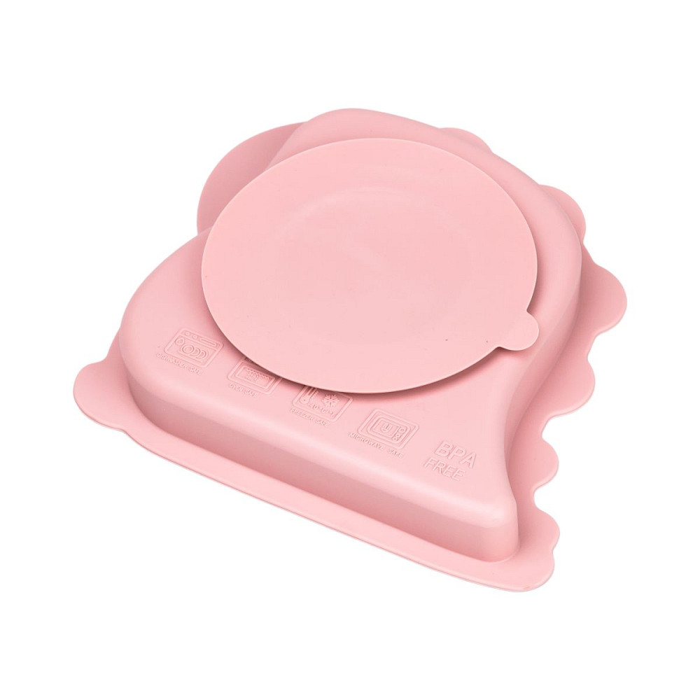 Дитячий набір силіконового посуду 3 предмети Рожевий HP34545P Коломия - фото 4