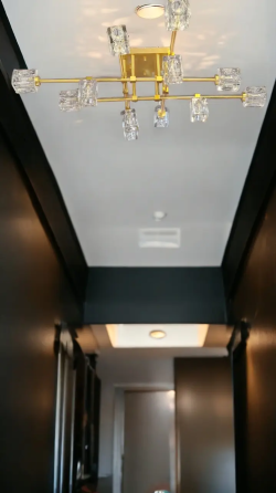 Світлодіодна люстра Кришталь 8821 (Золотиста) на 12 плафонів Київ