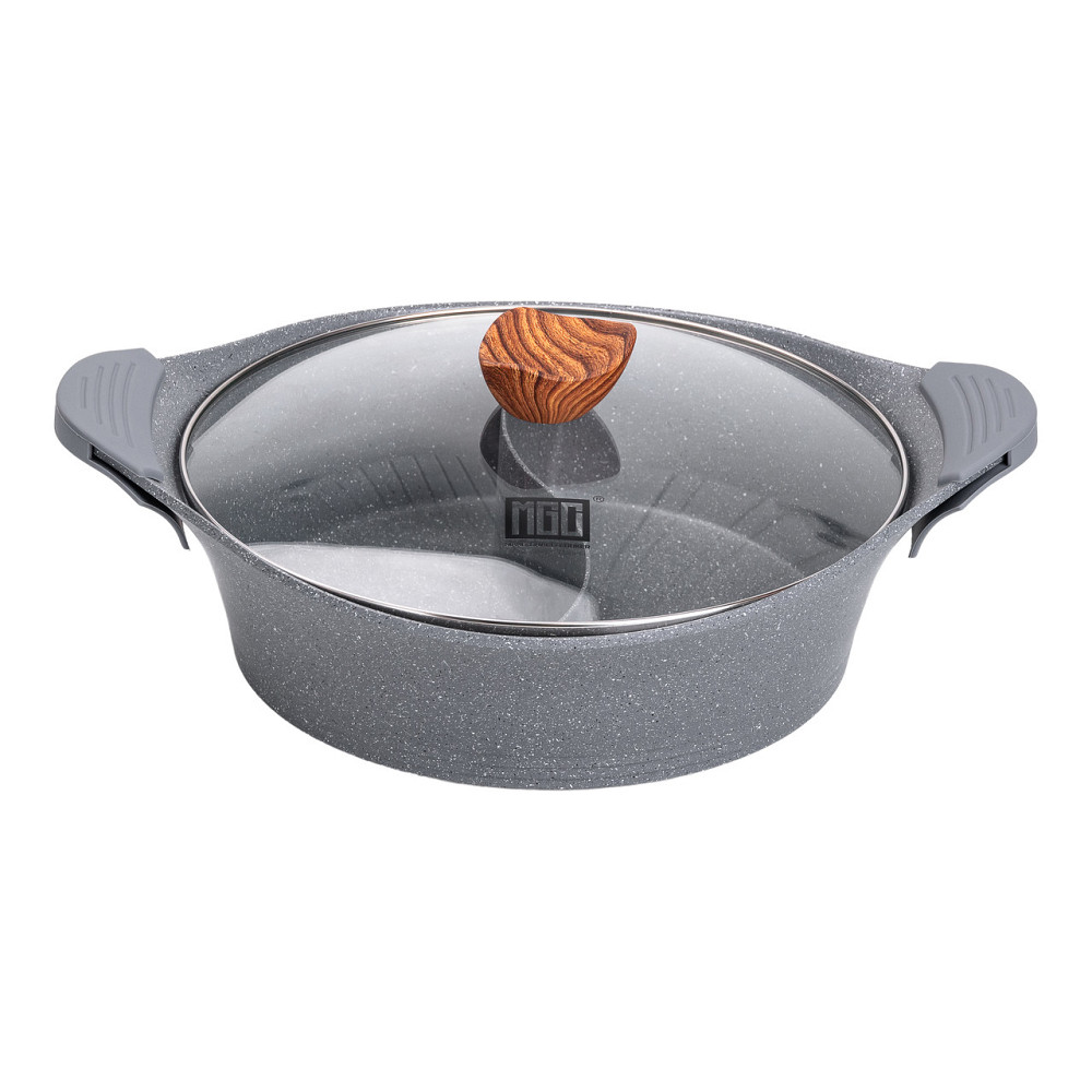 Алюмінієва каструля Ø 30 см Мармур з антипригарним покриттям сірий MGC HP-4-413G Коломия - фото 1