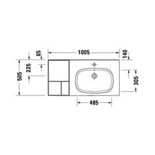 Раковина  Duravit Aurena meblowa 100,5x50,5 cm prawa czarny mat z powłoką HygieneGlaze Plus 239010AF00 - Napisz do nas i zyskaj Київ - фото 1