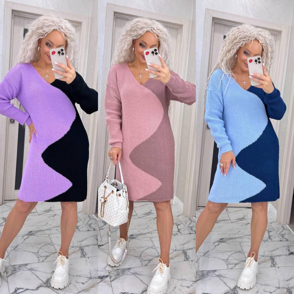 Женск яркое модное вязаное платье туника . 46-56р Київ - фото 2