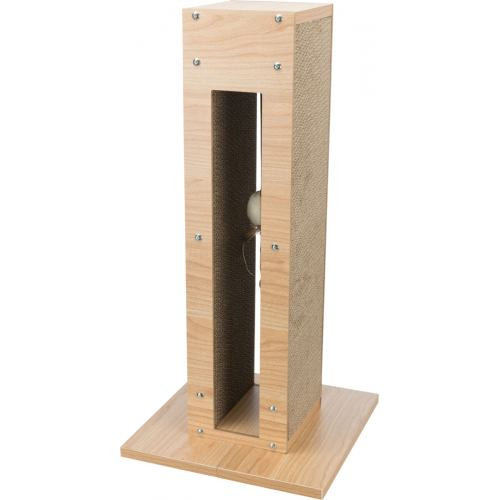 Дряпка-стовпчик Trixie для котів з іграшкою на мотузці та котячою м ятою картон/МДФ/джут світло-коричнева 30х30х62 см Київ - фото 1