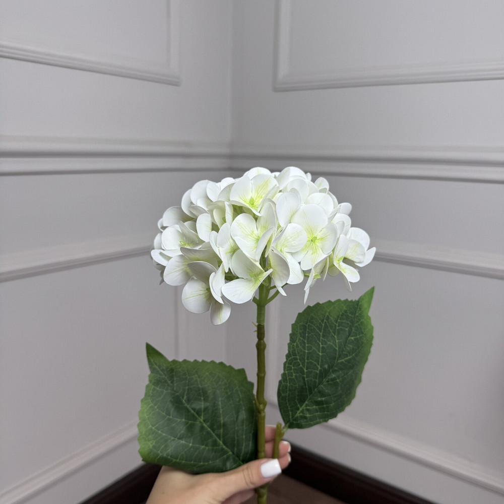 Гортензия латексная искусственная h=70см. d=17 cm 1шт. Цвет: белый NF-95 Львов - изображение 2