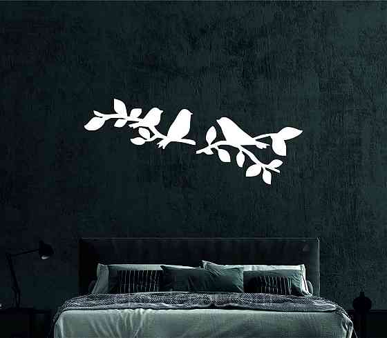 Декоративне настінне Панно  «Птахи» , Декор на стіну 110*43 см, Білий Київ